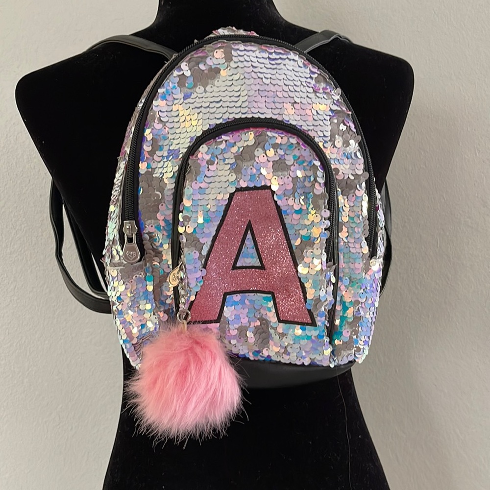 Justice Sequined “A” Backpack